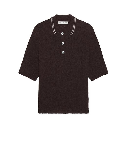 Our Legacy Black Traditional Polo for men