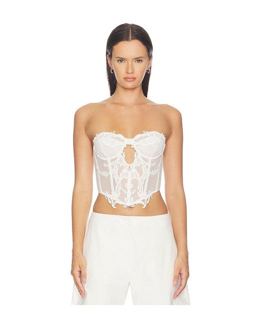 HAELO White Wing Lace Crop Corset