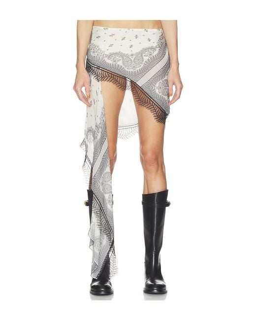 Halo White Spiral Bandana Skirt