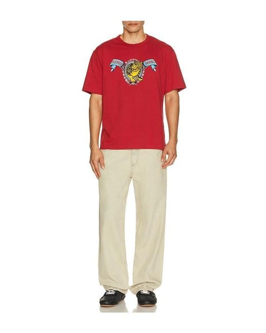 KENZO Red Jumping Tiger Classic T-Shirt for men