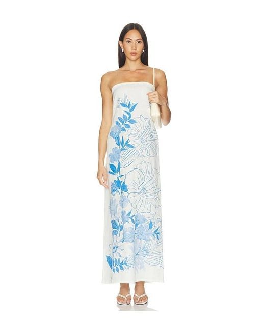 VERANDAH Blue Strapless Tulip Gown