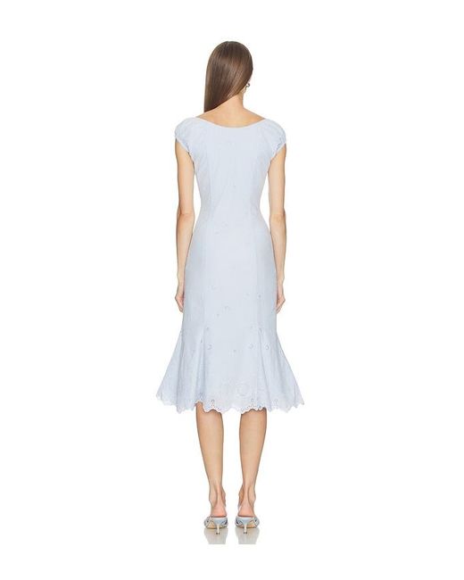 LOBA White Bonita Eyelet Midi Dress