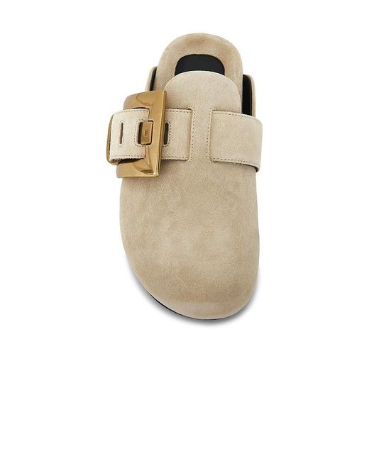 Balmain Metallic Anthem Flat Mule