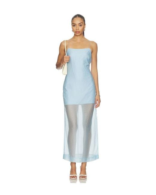 Amanda Uprichard Blue Jenny Midi Dress