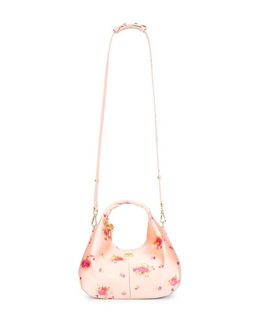 Ganni Pink Hobo Mini Printed Satin Bag