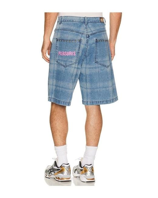 Pleasures Blue Experiment Jorts for men
