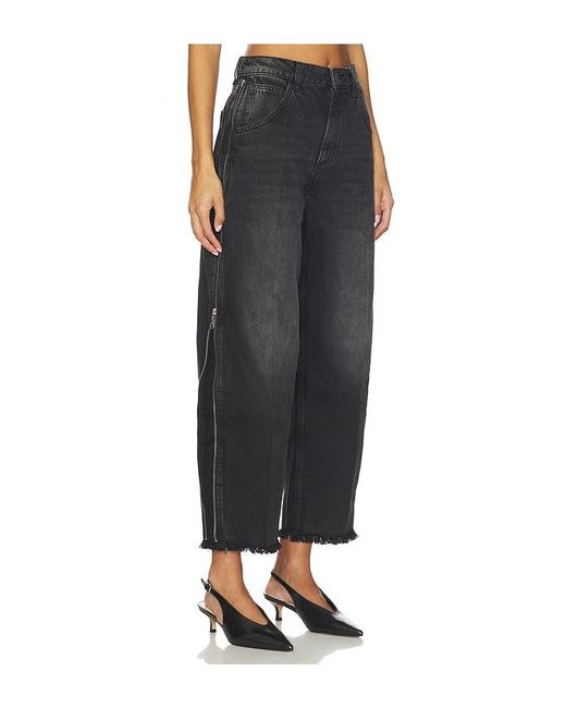 seventy + mochi Black Bo Zip Wide Leg Jeans