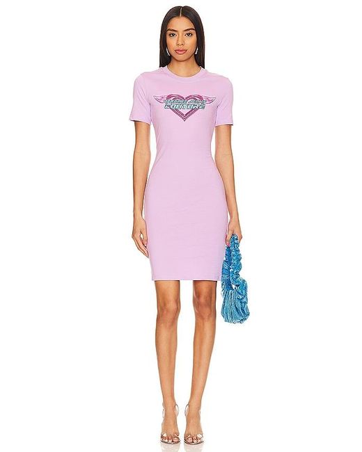 Versace Pink Short Sleeve Midi Dress