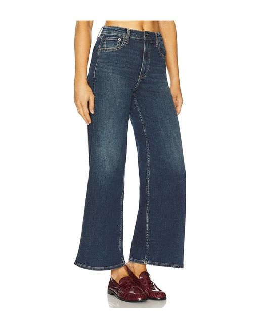 Rag & Bone Blue Flexi Sofie Ankle Wide Leg Jeans