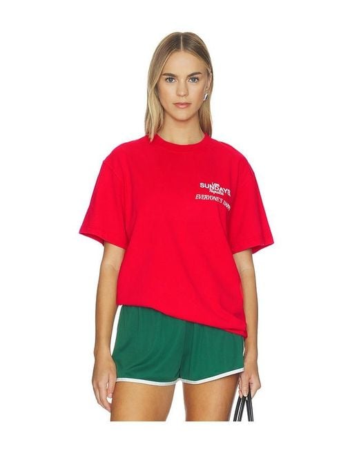 Los Sundays Red The Happy Tee for men