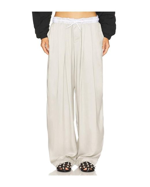 Pantalón Con Cinturilla Bajada En Color Gris Claro Talla (También En S) Alexander Wang de color White
