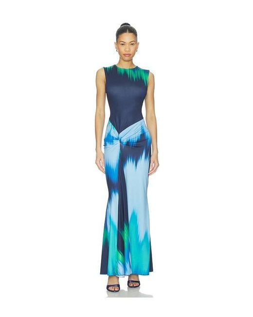 Eywasouls Malibu Blue Annie Sleeveless Midi Dress