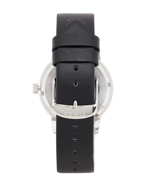 Timex Black Automatic Peanuts Sketch Leather Strap Watch for men