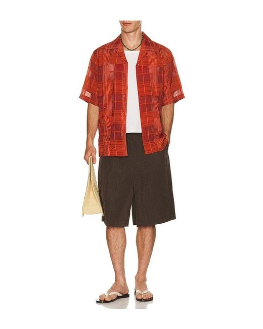 NN07 Red Ben Short Sleeve Shirt 50066 for men