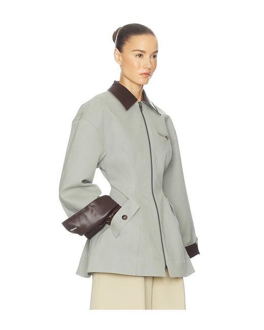 Helsa Gray The Lady Hunting Jacket With Faux Leather Collar