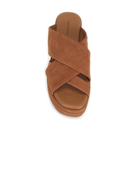 Free People Brown Wanderbay Flatform Sandal