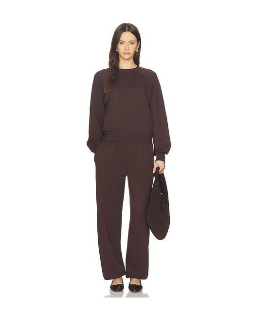 ÉTERNE Brown Shrunken Raglan Sweatshirt