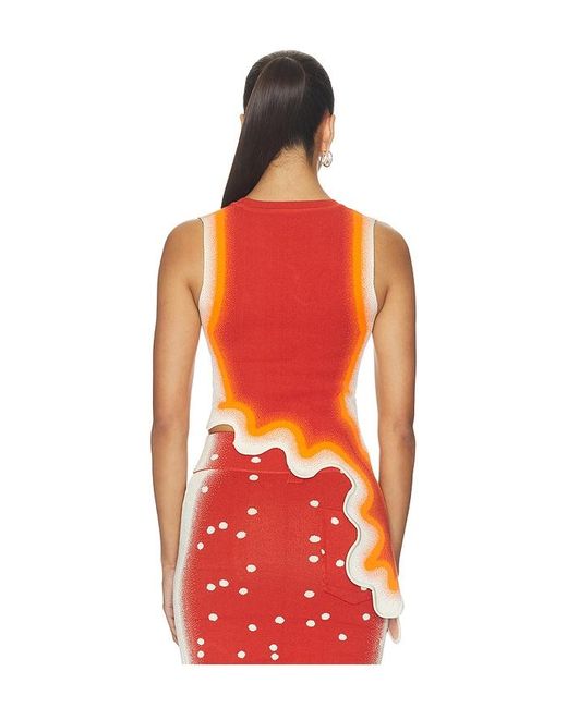 Ph5 Red Kerry Wavy Tank Top