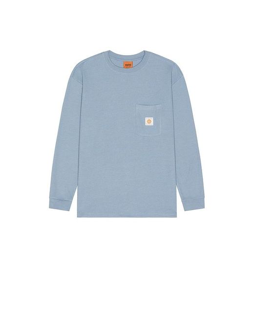 Rhythm Blue Vintage Pocket Long Sleeve Waffle Tee for men