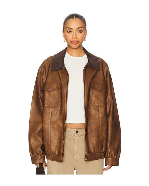 Show Me Your Mumu Brown Maverick Bomber Jacket