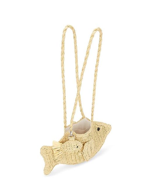 Damson Madder White Raffia Fish Bag With Bag Charm