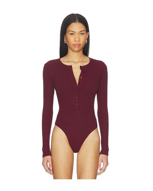 SNDY'S Purple Henley Bodysuit