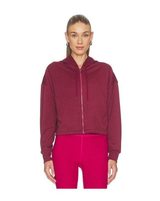 Beyond Yoga Red Scuba Cropped Jacket
