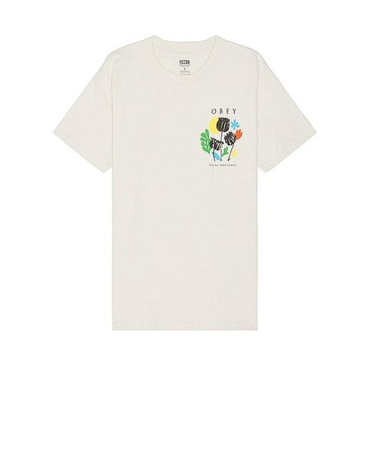 Obey White Flowers Papers Scissors Tee for men