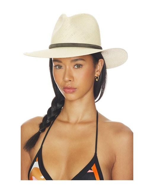 Janessa Leone White Simone Fedora Hat