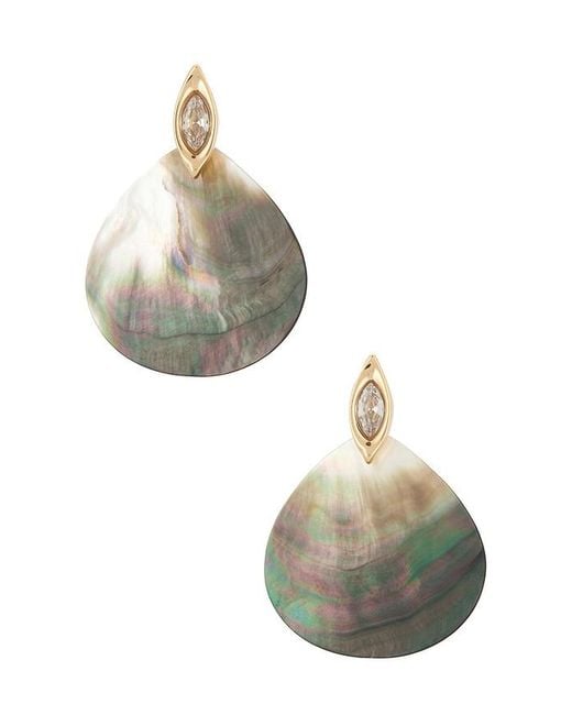 Ettika White Shell Statement Earrings