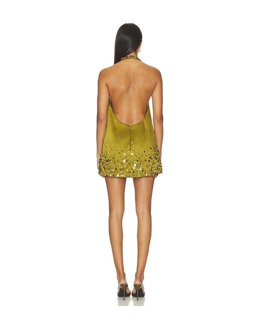 retroféte Yellow Tobonie Embroidered Dress