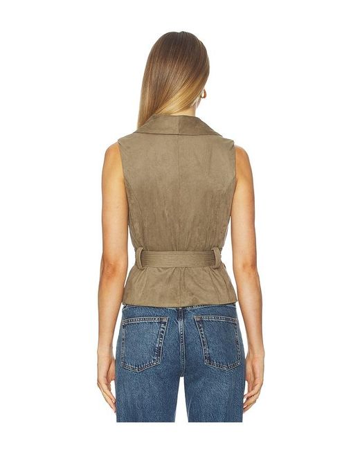 MORE TO COME Blue Aaliyah Faux Suede Vest