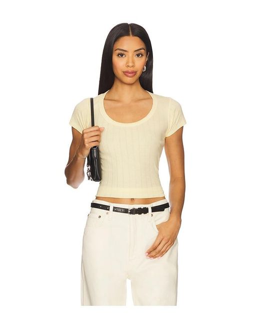 VIR VITA Multicolor Scoop Pointelle Tee