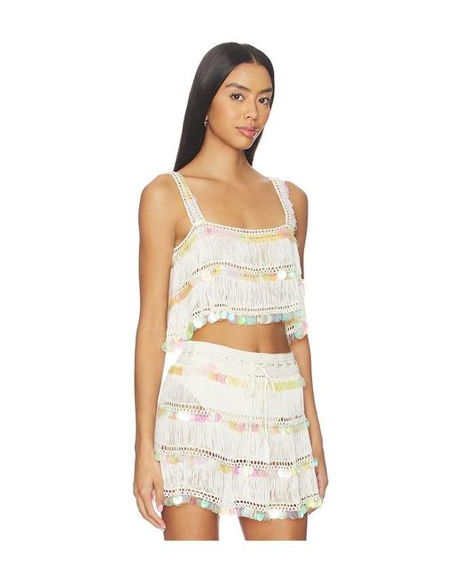 MY BEACHY SIDE White Viola Hand-Crocheted Top