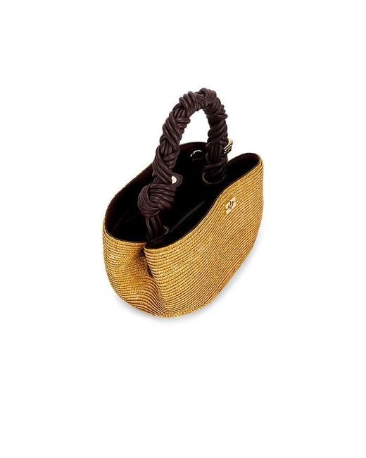 Ganni Metallic Bou Mini Straw Bag
