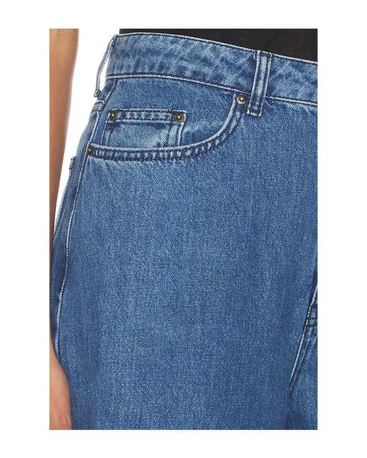ROTATE BIRGER CHRISTENSEN Blue Draped Barrel Leg Jeans