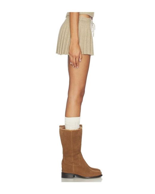 GUIZIO Natural Cable Knit Mini Skirt