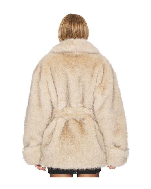 Lovers + Friends Natural Margot Faux Fur Coat