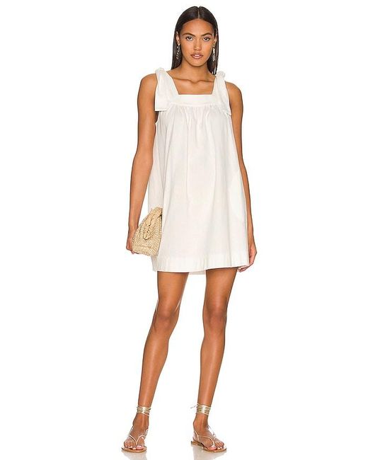 Cotton Honey Mini Dress in Ivory 