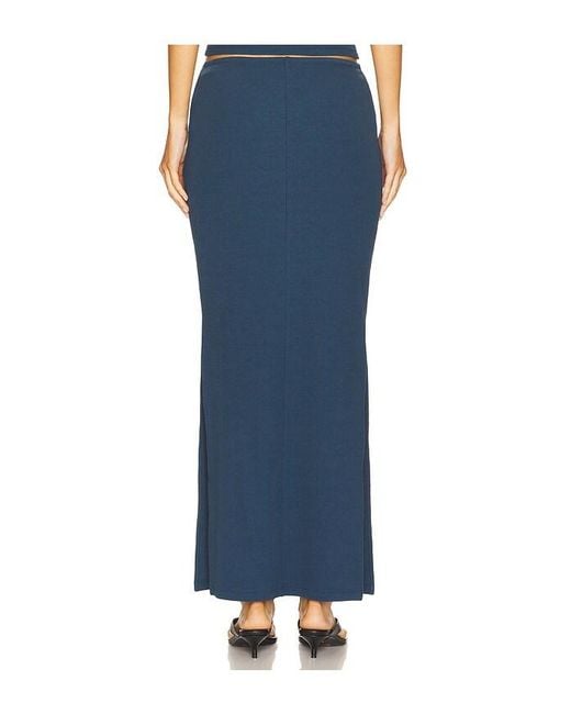 LNA Blue Steph Ribbed Skirt