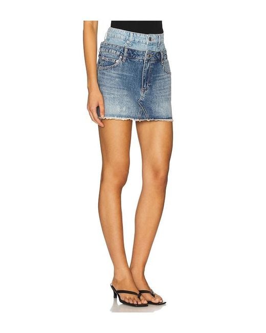 Jonathan Simkhai Salix Double Waistband Mini Skirt Blue