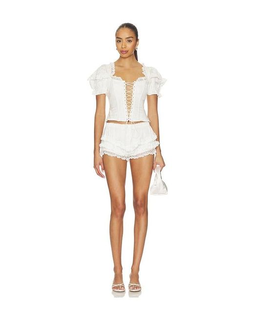 For Love & Lemons White Lana Bloomer Short