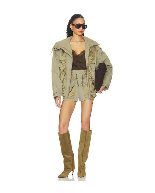 Balmain Green Batwing Two Pockets Twill Bomber