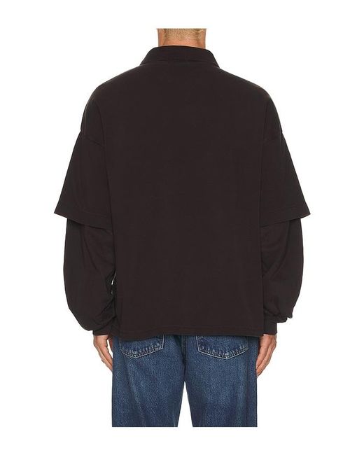 Agolde Black Curren Doublesleeve Polo for men