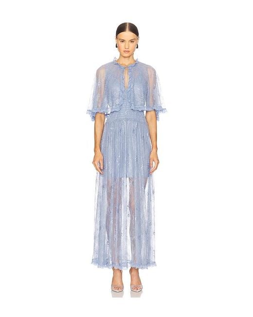 AKNVAS Blue Tissy Lace Gown With Detachable Slip