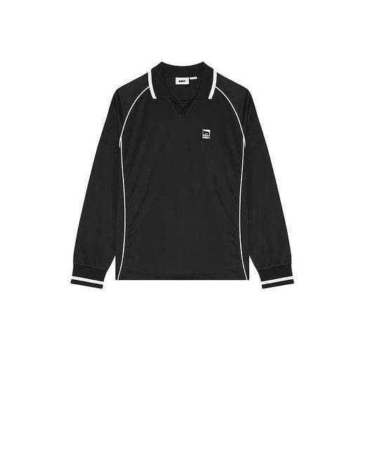 メンズ Obey Polo Collar Sports Shirt Black