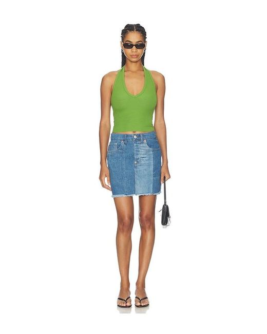 KENZO Blue Patchwork Short Skirt