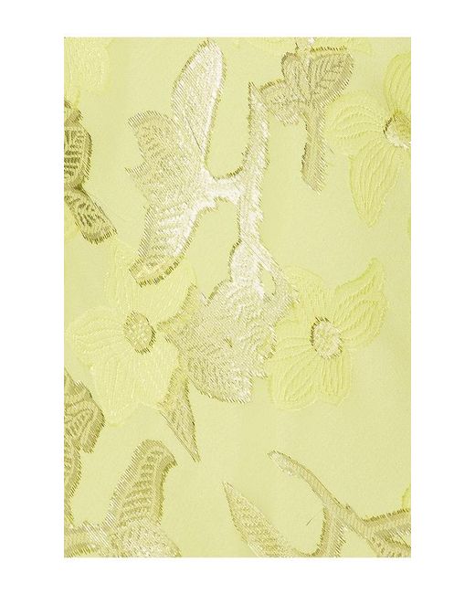Cami NYC Yellow Ruzita Metallic Chiffon Midi Dress