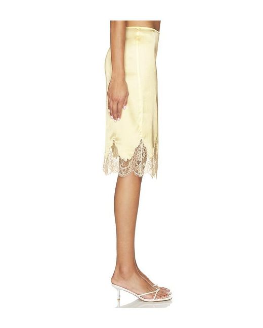 L'academie Yellow 'Academie Geneia Midi Skirt