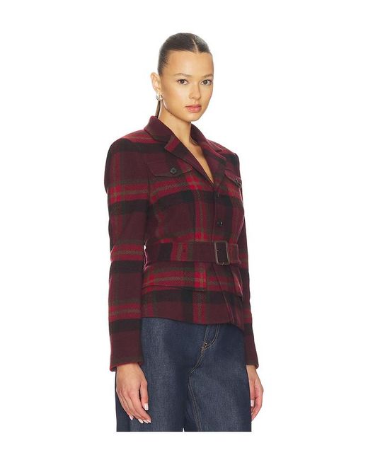 Polo Ralph Lauren Purple Belted Tweed Jacket